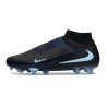 Nike Phantom 6 High Elite Gras Voetbalschoenen Zwart Blauw 