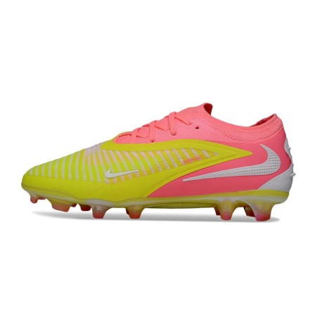 Nike Phantom 6 Low Elite Gras Voetbalschoenen Geel Roze