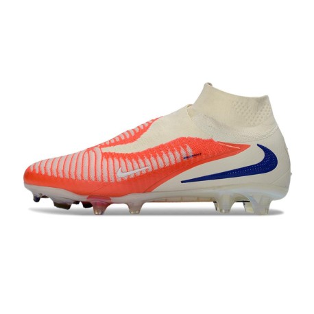 Nike Phantom 6 High Elite Gras Voetbalschoenen Wit Rood