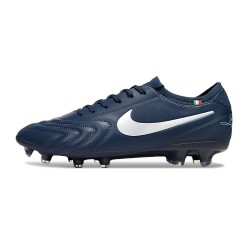 Nike Tiempo Legend 10 Elite Gras Voetbalschoenen Donkerblauw Wit
