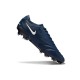 Nike Tiempo Legend 10 Elite Gras Voetbalschoenen Donkerblauw Wit