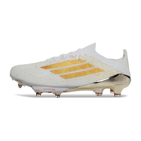 Adidas f50 + Elite Gras Voetbalschoenen Wit Goud
