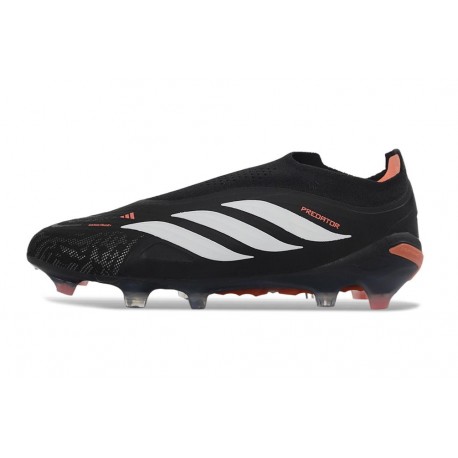 adidas Predator Elite Laceless FG Voetbalschoenen Zwart Wit