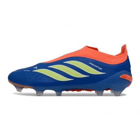 adidas Predator Elite Laceless FG Voetbalschoenen Blauw Zwart Oranje