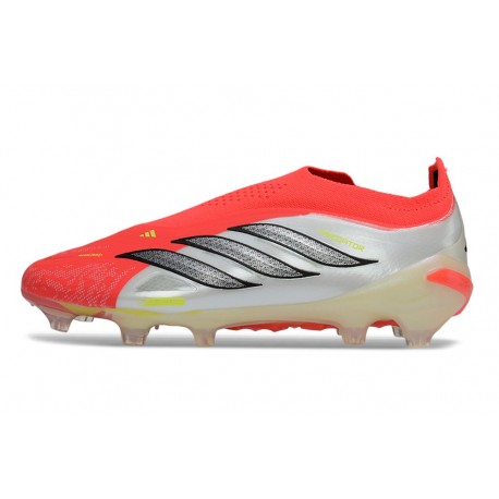 adidas Predator Elite Laceless FG Voetbalschoenen Rood Wit Zwart