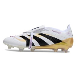 Adidas Predator Elite Fold-Over Tongue FG Voetbalschoenen Wit Zwart Goud