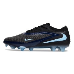 Nike Phantom 6 Low Elite Gras Voetbalschoenen Zwart Lichtblauw