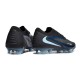 Nike Phantom 6 Low Elite Gras Voetbalschoenen Zwart Lichtblauw