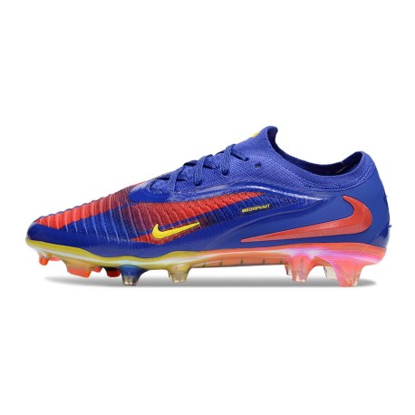 Nike Phantom 6 Low Elite Gras Voetbalschoenen Blauw Rood